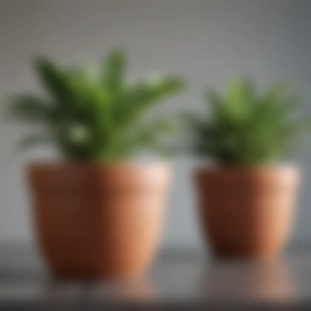 A close-up view of healthy potted plants, emphasizing quality and care in plant selection.