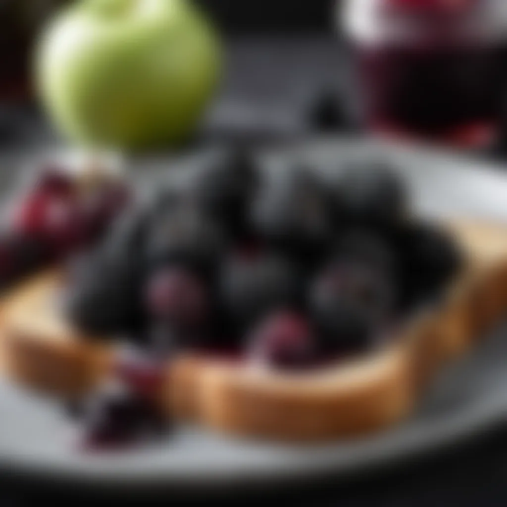 Blackberry and Apple Jam Spread on Toast