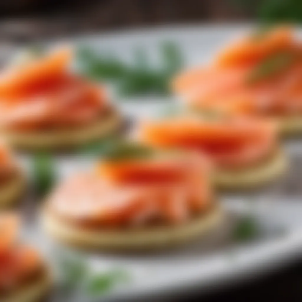 Blinis with smoked salmon and dill