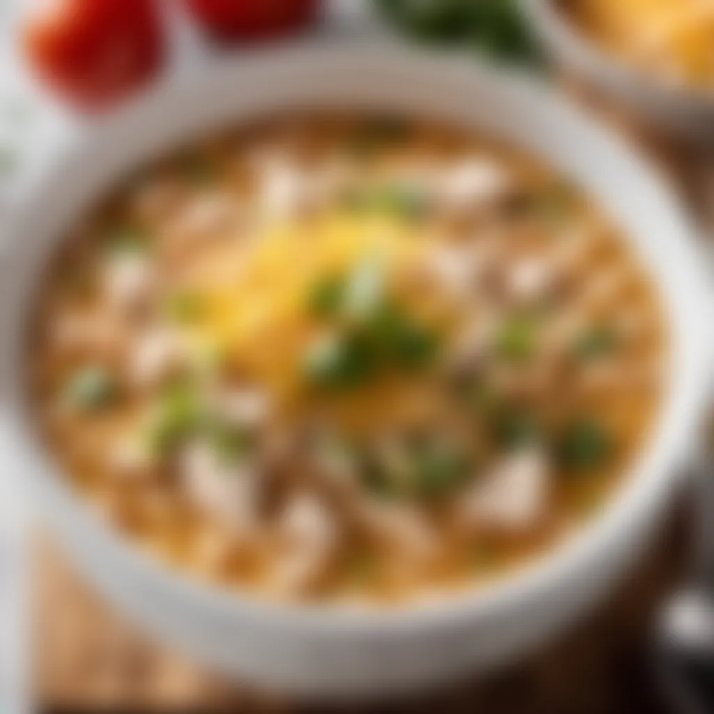 A bowl of delicious white chicken chili