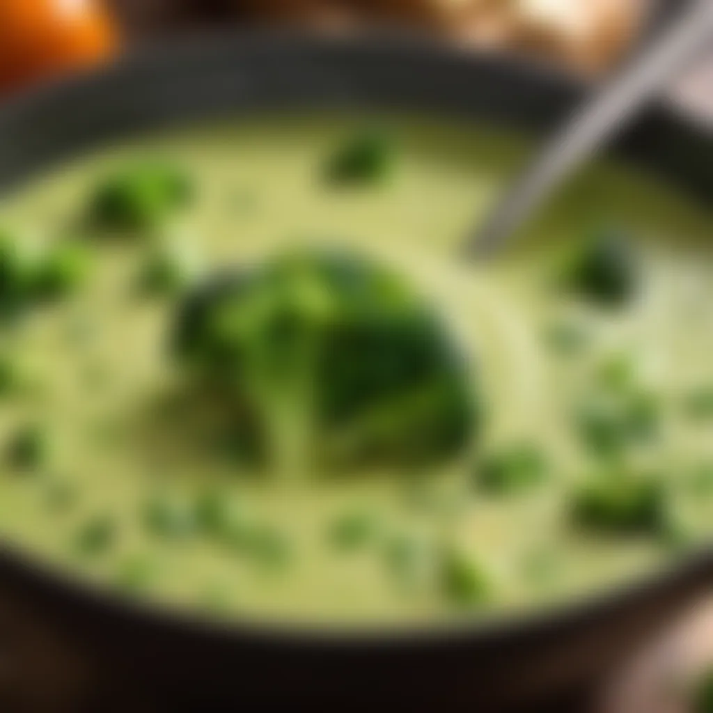 Broccoli soup cooking process