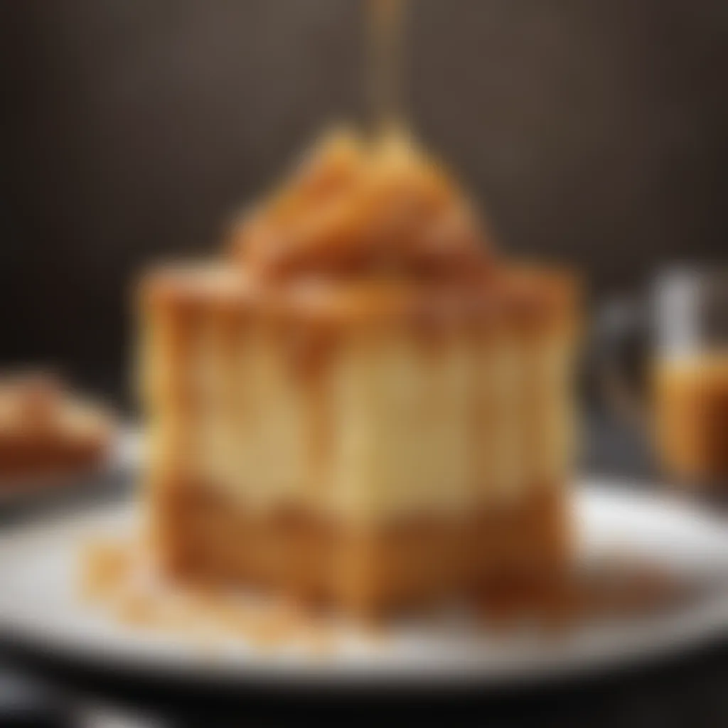 Decadent butter cake layered with rich caramel drizzle