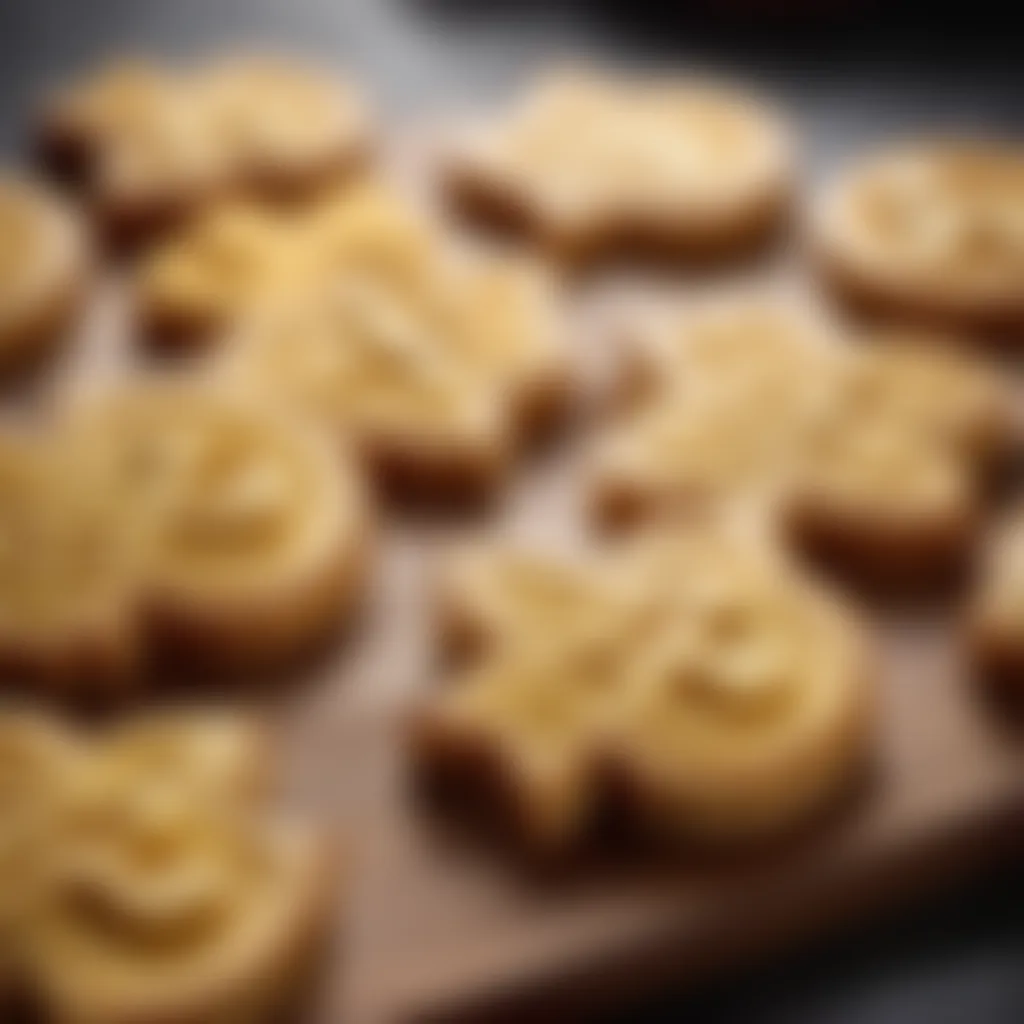 Butter cookies arranged in the shape of the Chinese character for luck