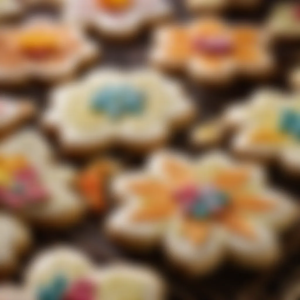 Butter cookies with intricate floral designs