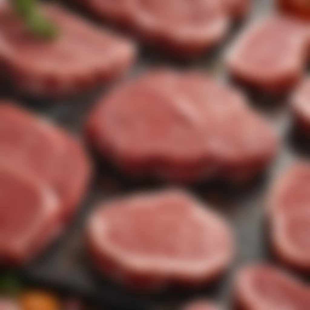 Fresh cuts of meat displayed online