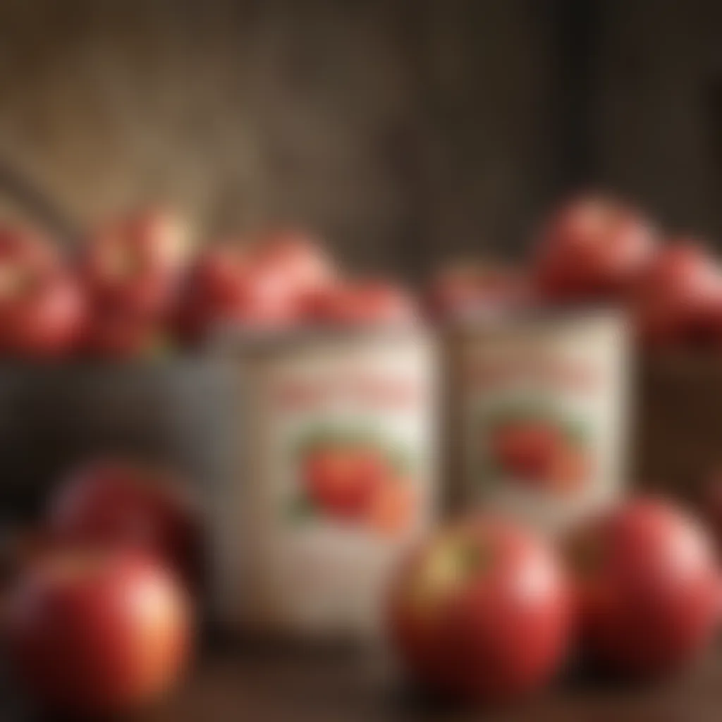 Historical depiction of canned apples