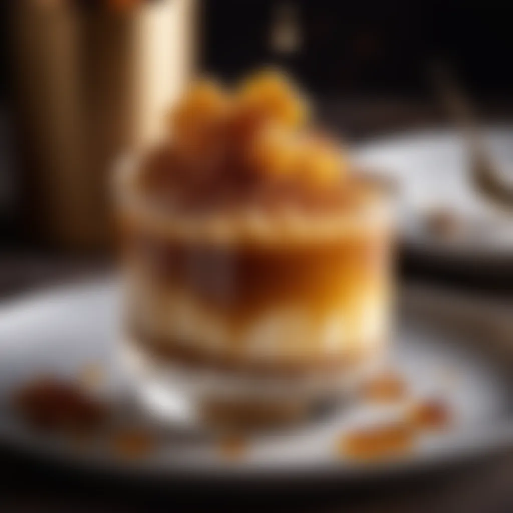 Elegant Caramelized Sugar Garnish Garnishing with a sprinkle of golden caramelized sugar