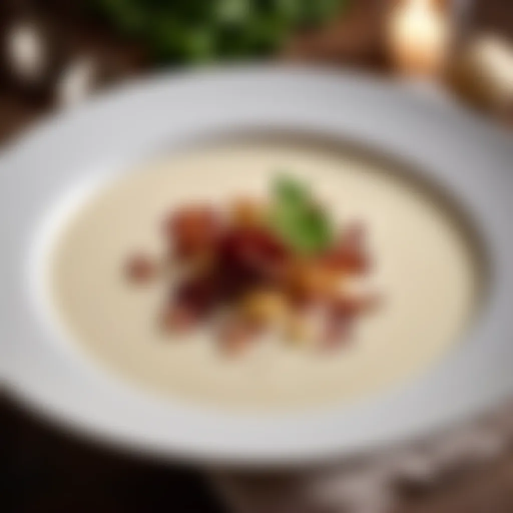 Cauliflower Soup with Crispy Bacon