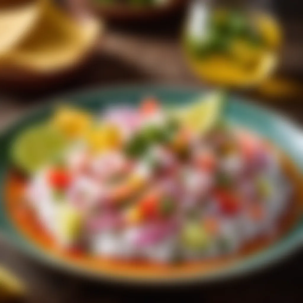 A plate of Ceviche