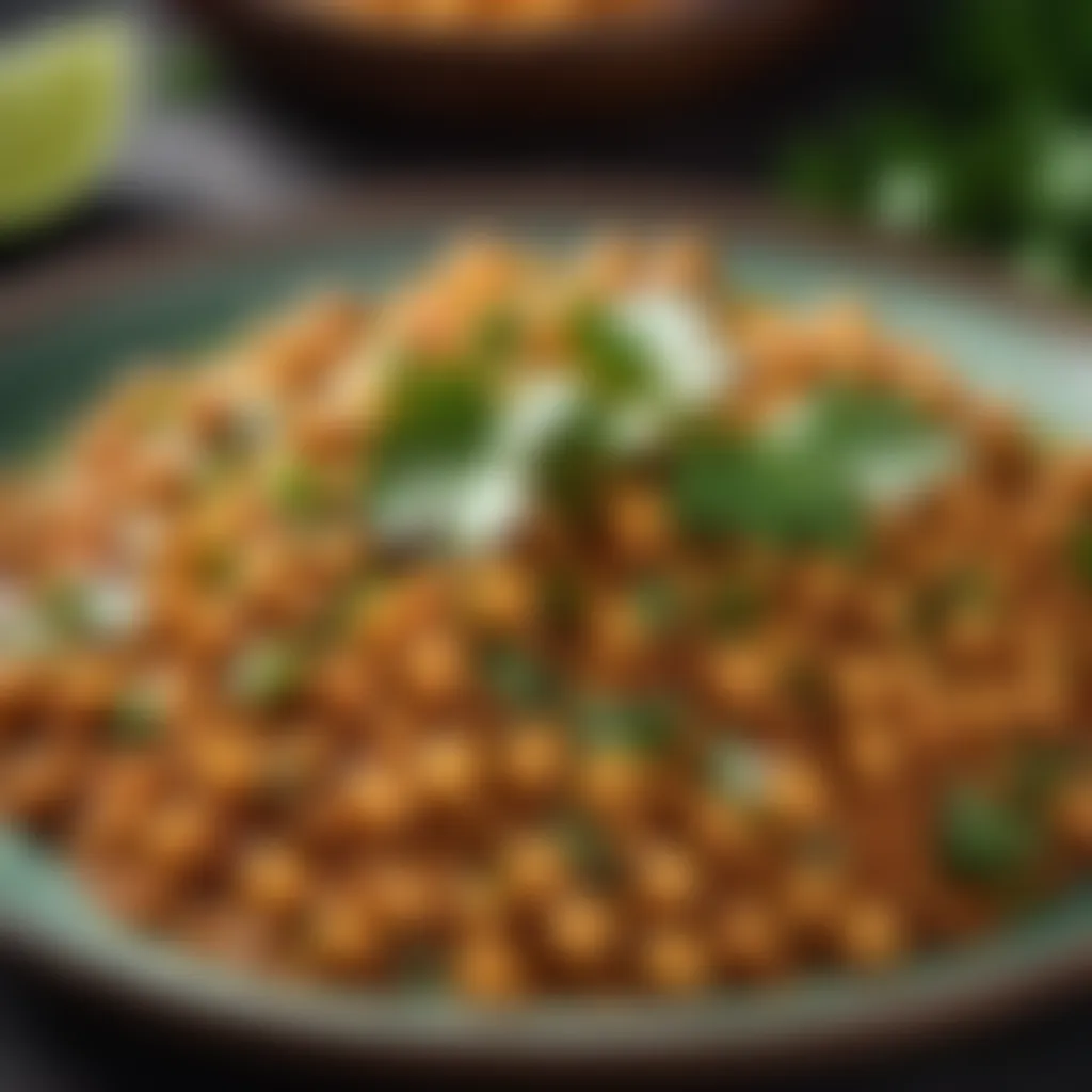 Garnish of Fresh Coriander on Chana Masala