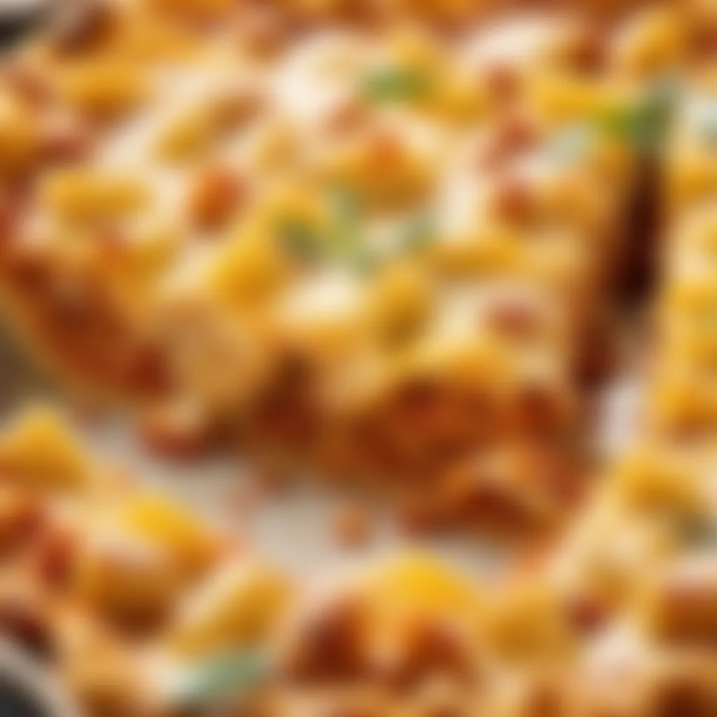 Cheesy Baked Pasta Crust Close-Up