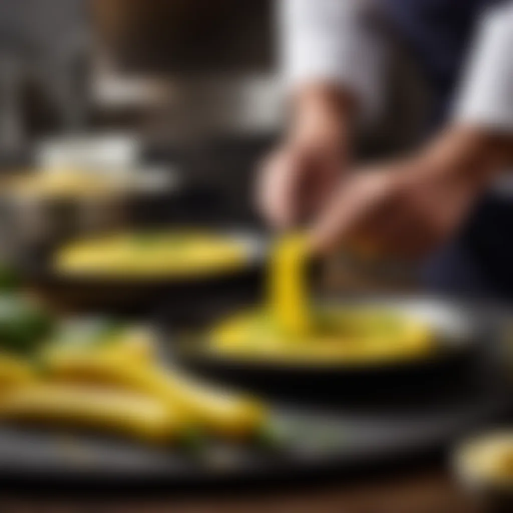 Chef Preparing Yellow Courgette Dish