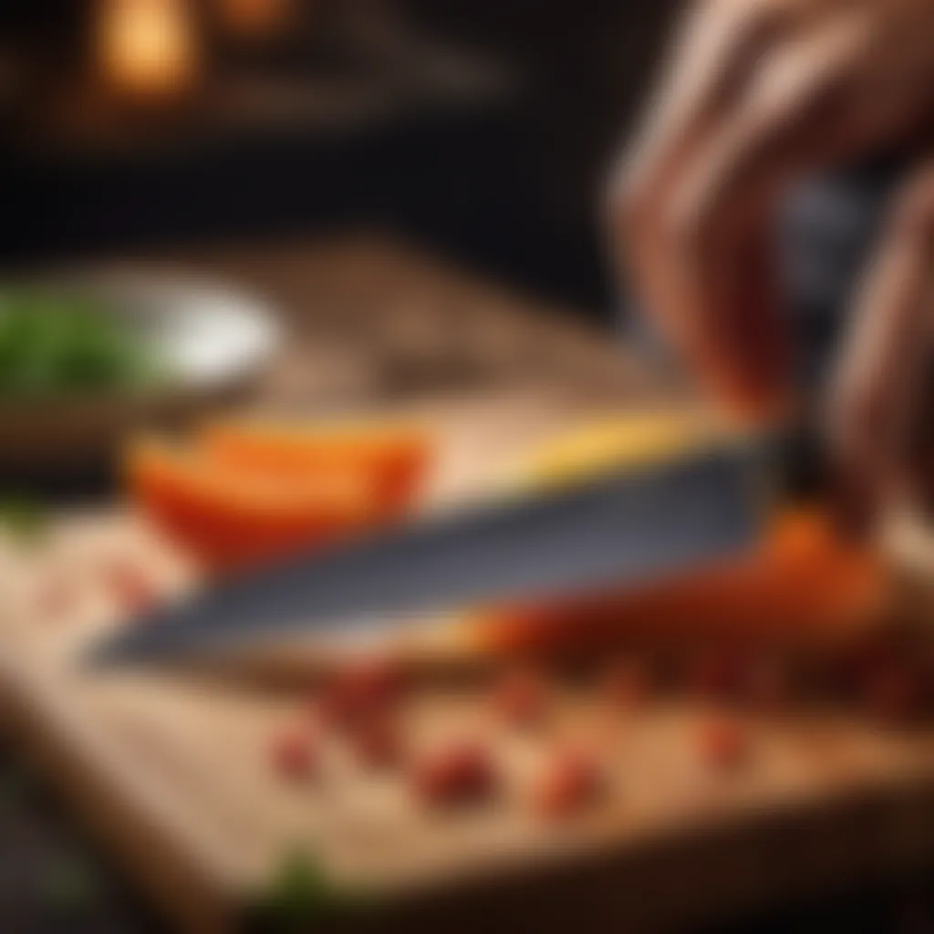 Chefs knife and cutting board