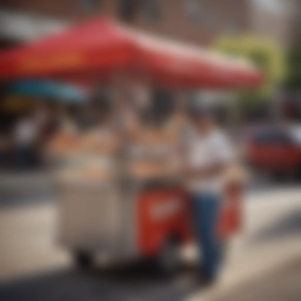 A historic Chicago street vendor selling hot dogs