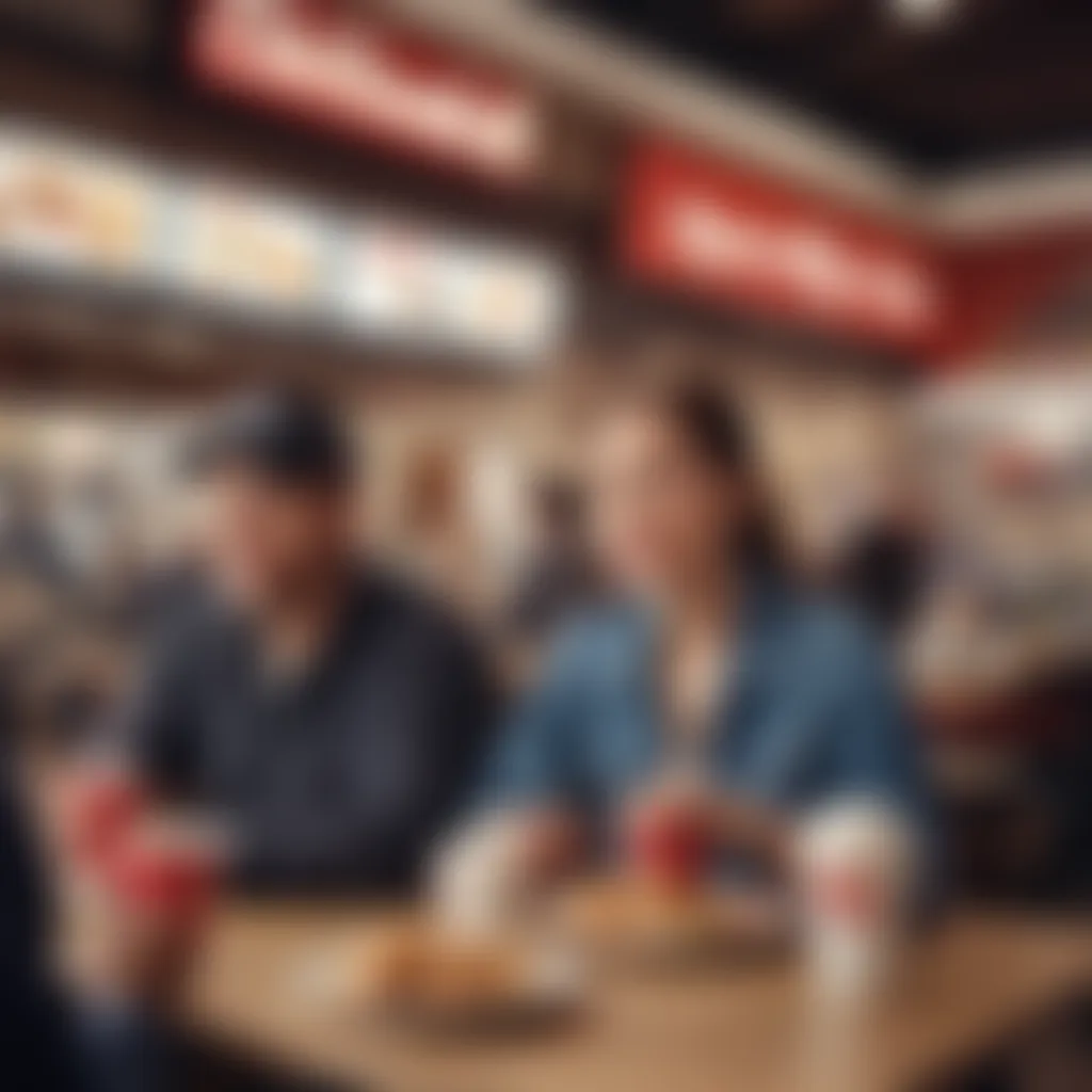 Customers enjoying breakfast at a Chick-fil-A restaurant