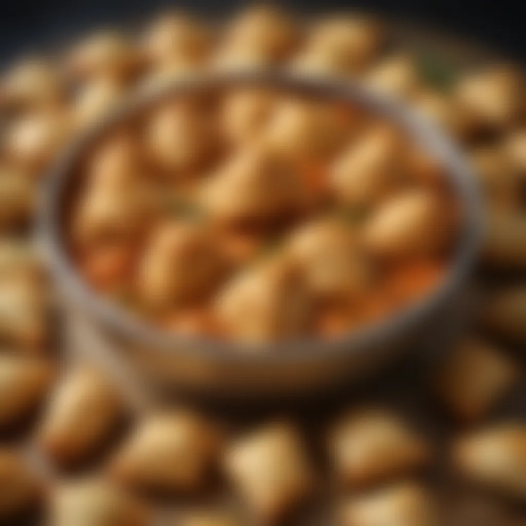 Aromatic Chicken Curry Filling for Puffs Freshly made Chicken Curry Puffs filling in a bowl