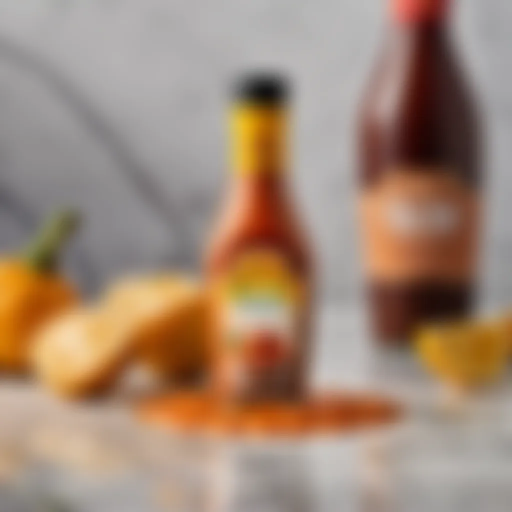 Artisanal Cholula Sauce Bottle on Marble Countertop