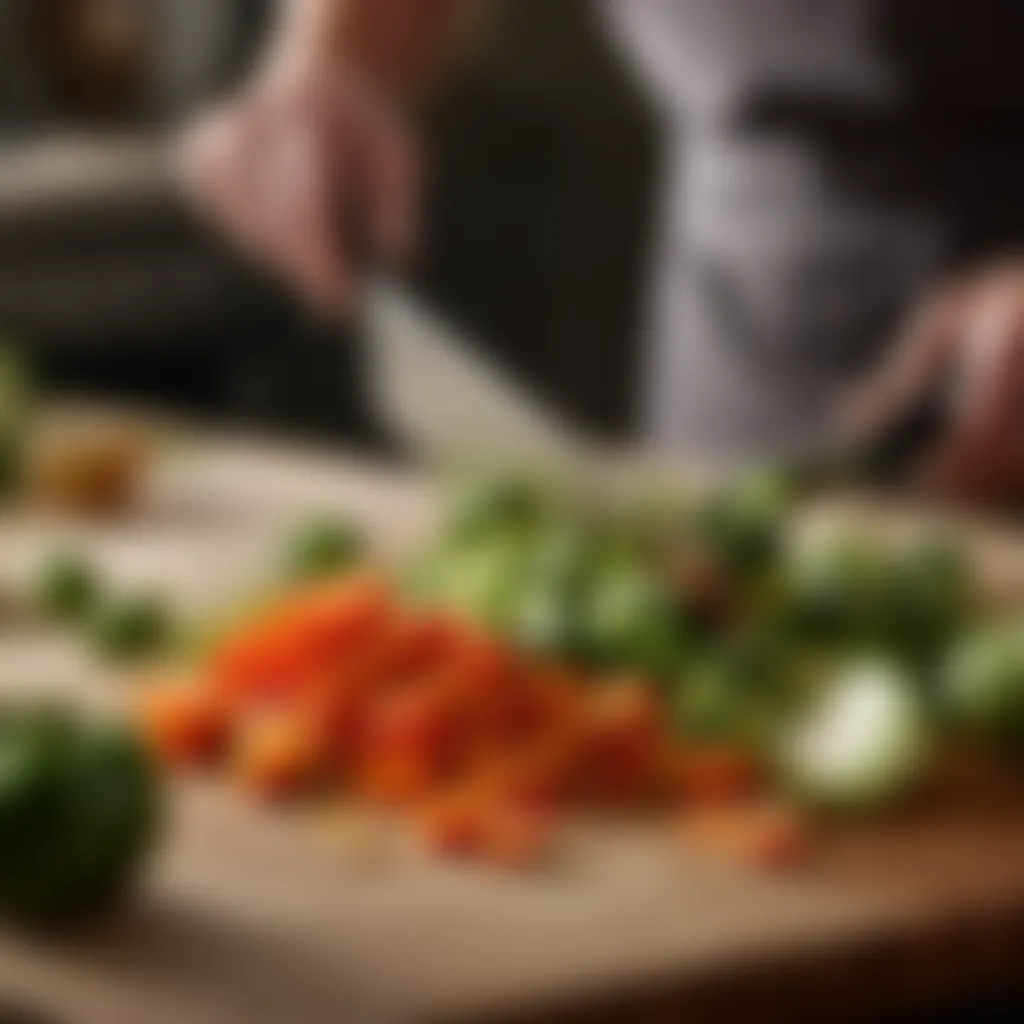 Chopping vegetables for the recipe