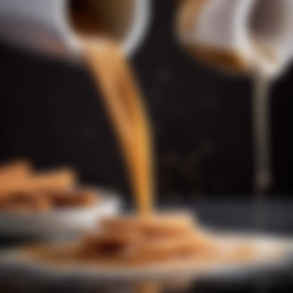 Pouring Churro Mixture into Piping Bag Churro mixture being poured into piping bag