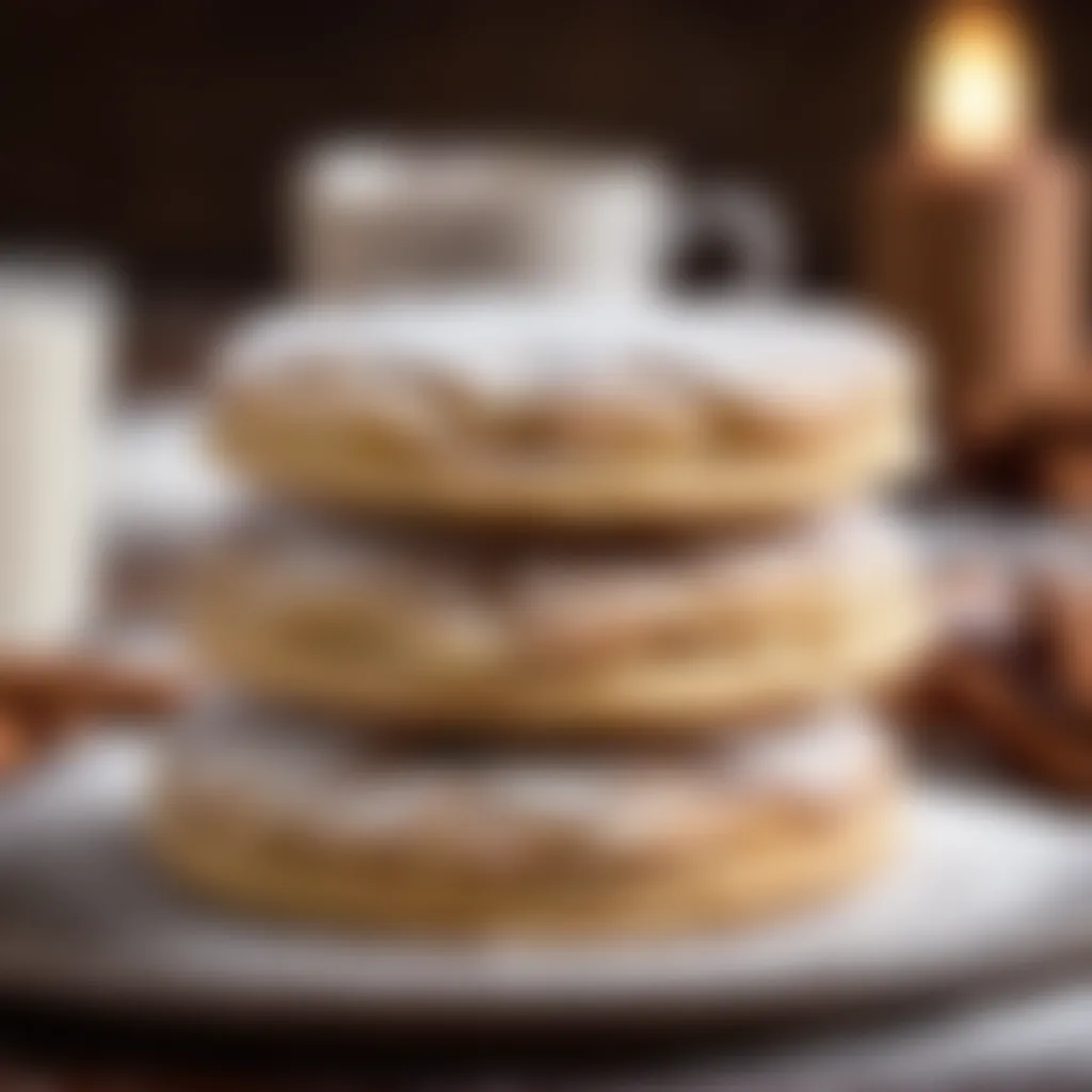 Cinnamon biscuits with a dusting of powdered sugar