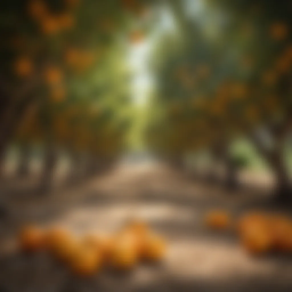 A scenic citrus orchard