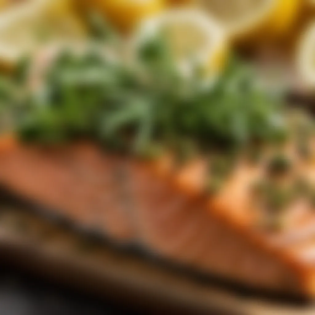 Close-Up of Crispy Herb Crust on Salmon Fillet