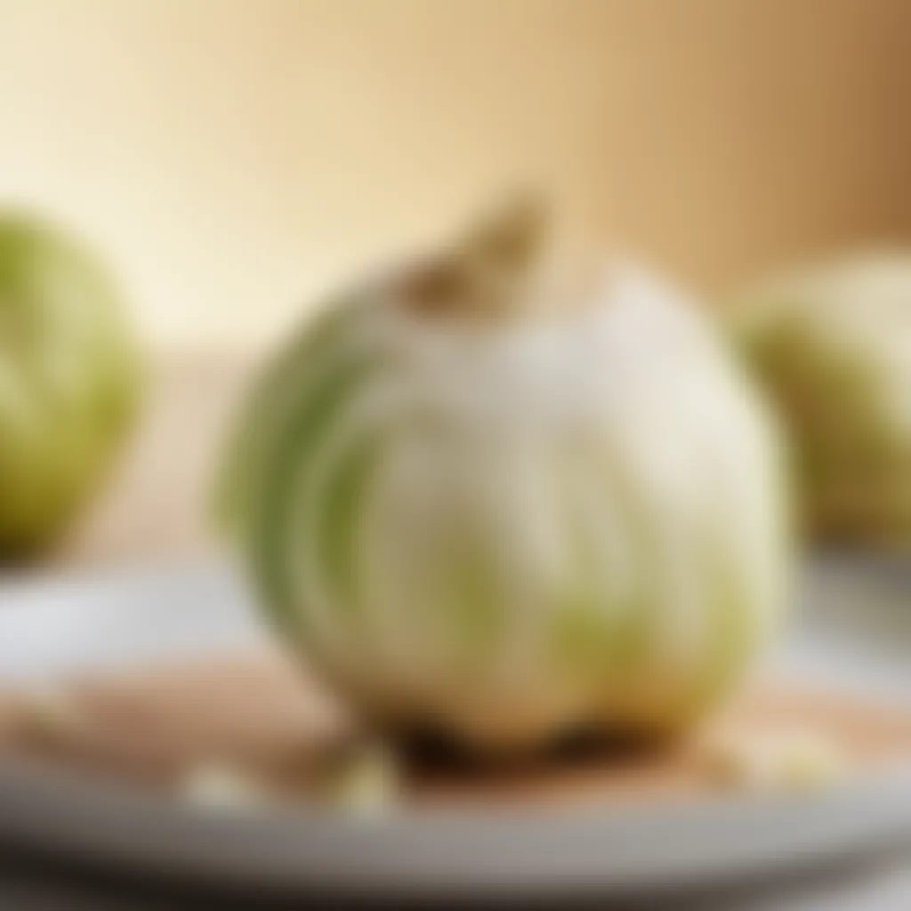 Close-up of peeled celeriac