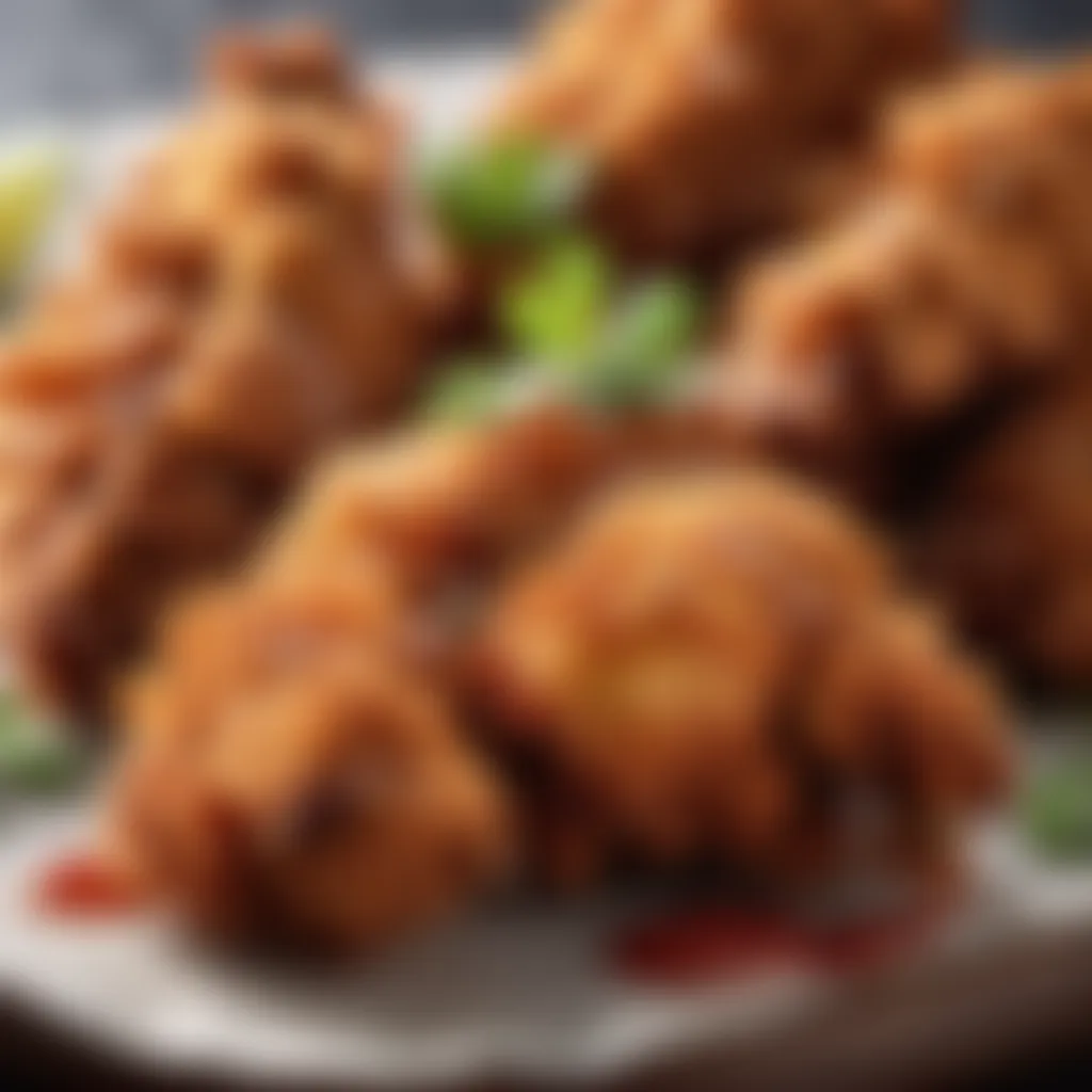 Close-up of Korean Fried Chicken with a crispy texture