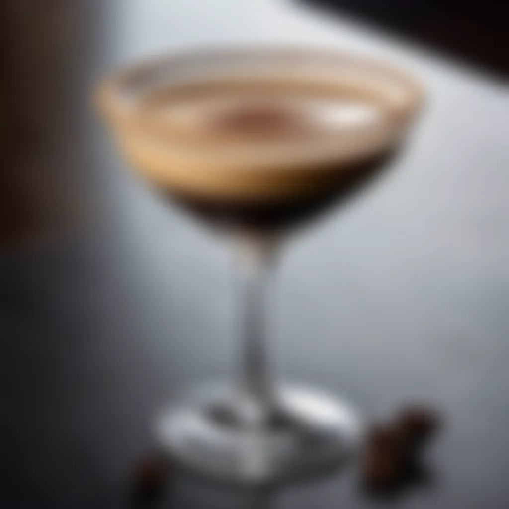 Cocktail glass with espresso martini