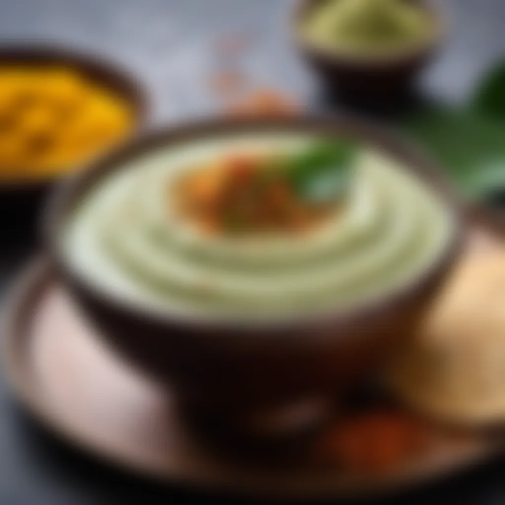 Savoring Coconut Chutney with Tempering Delicious coconut chutney with tempering
