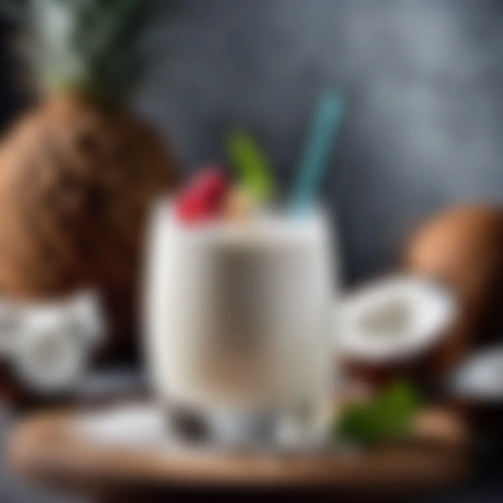 Artistic Coconut Milk Cocktail Creation