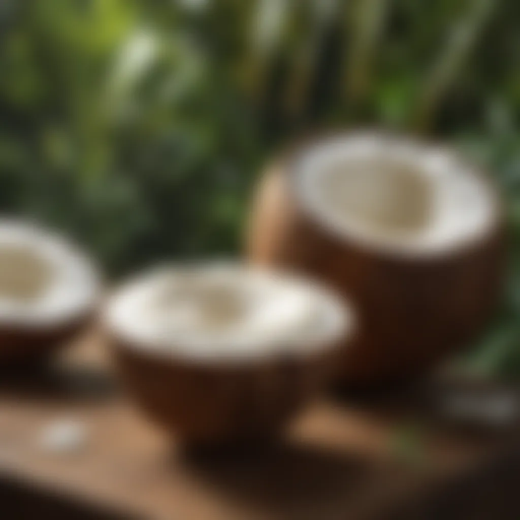 Sustainable sourcing practices with coconuts in a tropical setting