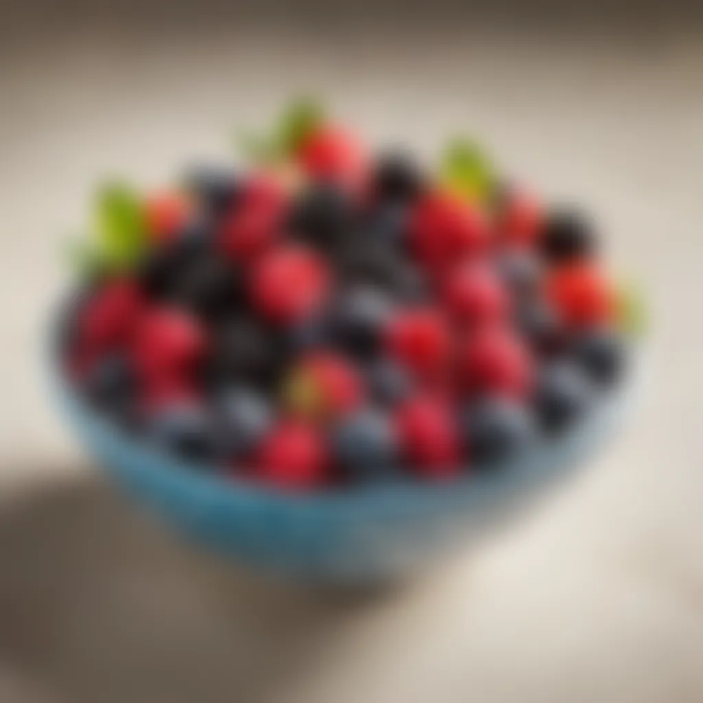 Assortment of colorful berries in a bowl