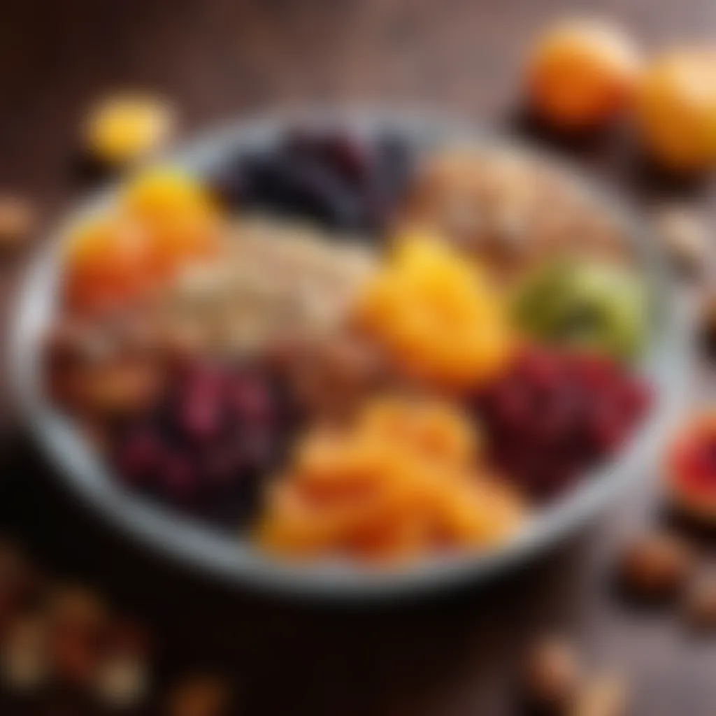 Colorful dried fruits and nuts for jewelled rice