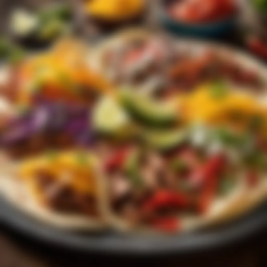 An assortment of colorful fajita toppings