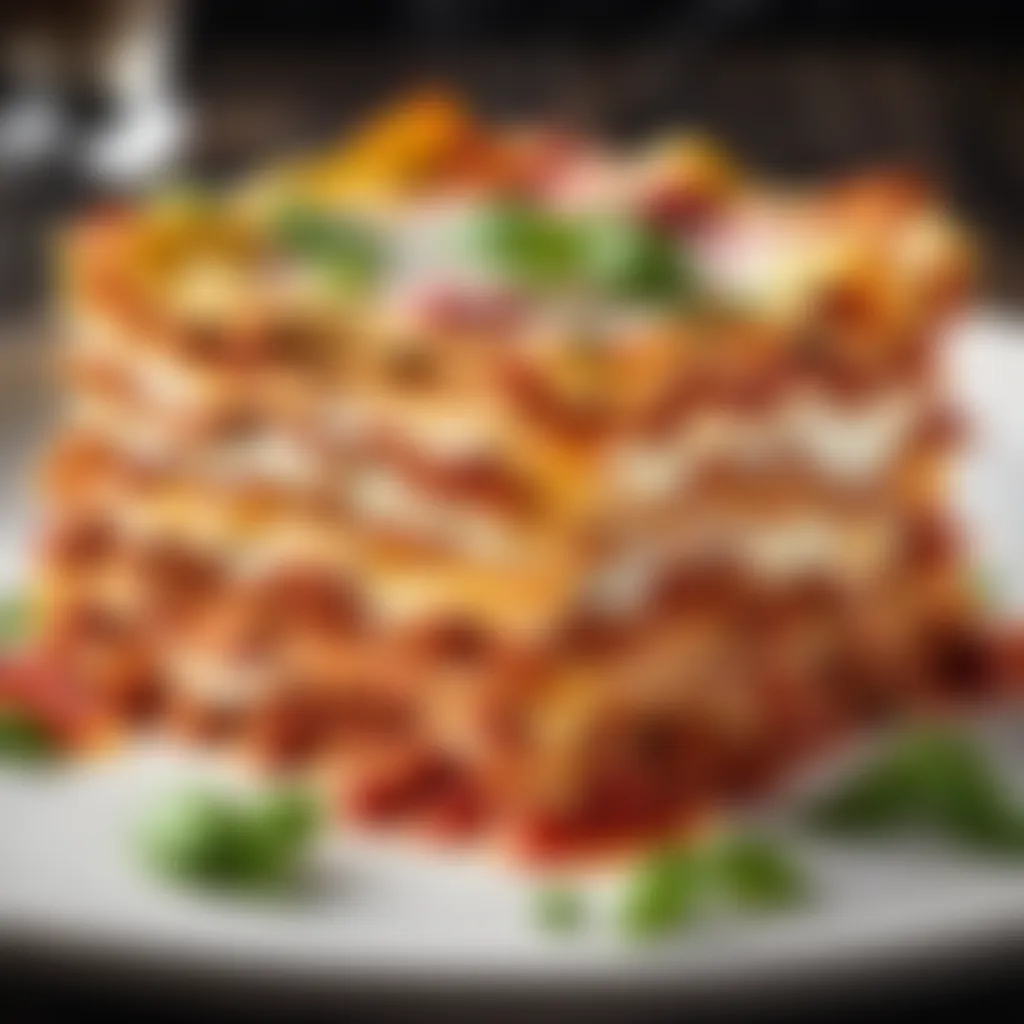 A tantalizing burst of colors and flavors in a modern lasagna creation