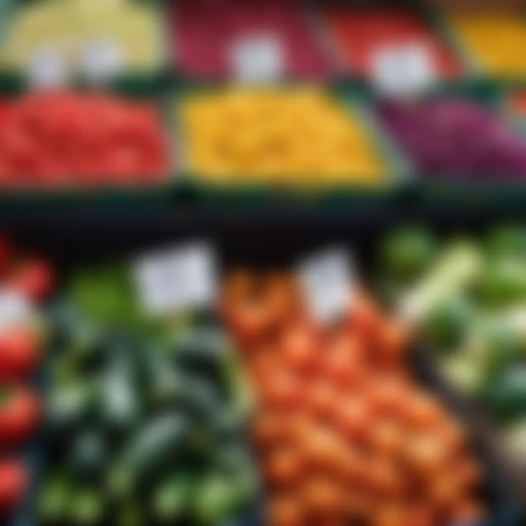 A spread of colorful fresh vegetables from a Polish market