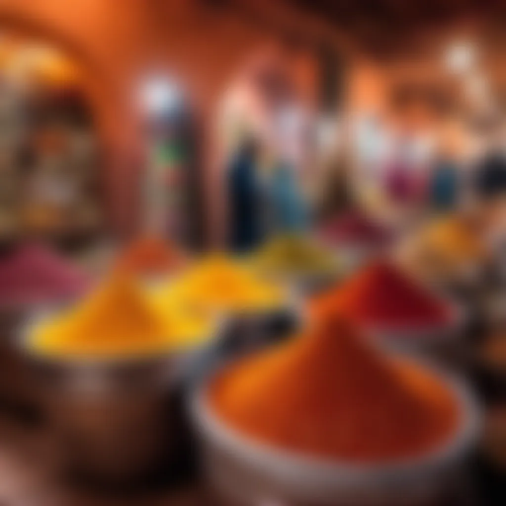 Colorful Spice Market in Morocco