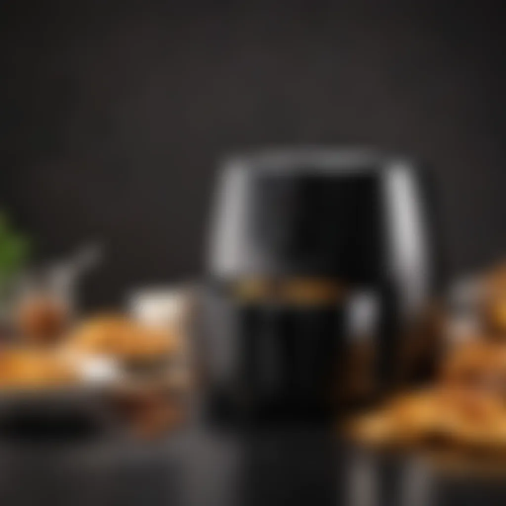 An air fryer showcasing its sleek design and functionality.