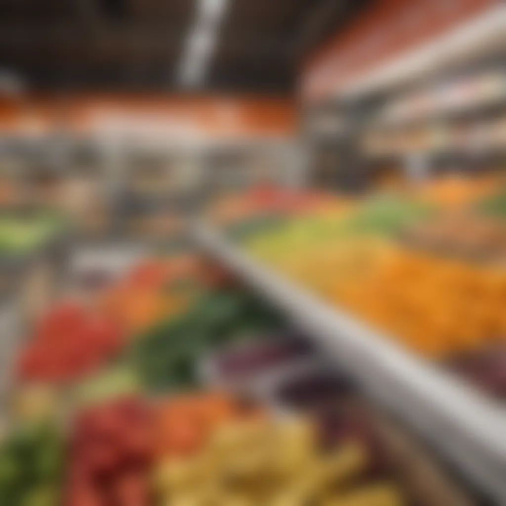 Fresh produce displayed in a vibrant grocery store