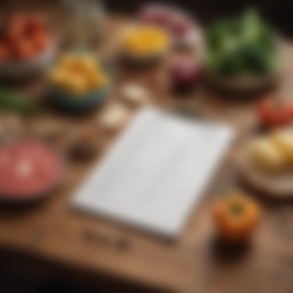 A well-organized grocery list on a wooden table