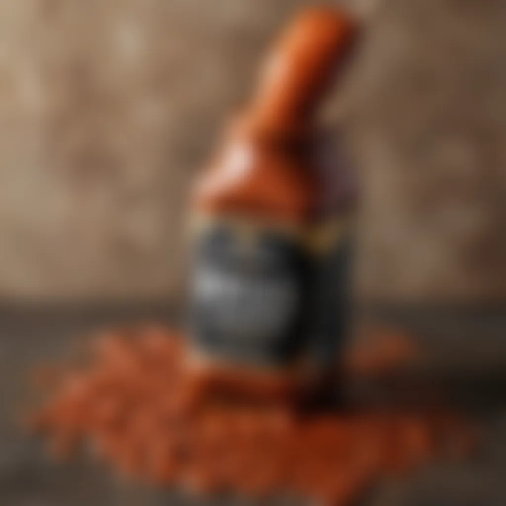 Close-up of a classic barbecue sauce highlighted with fresh ingredients