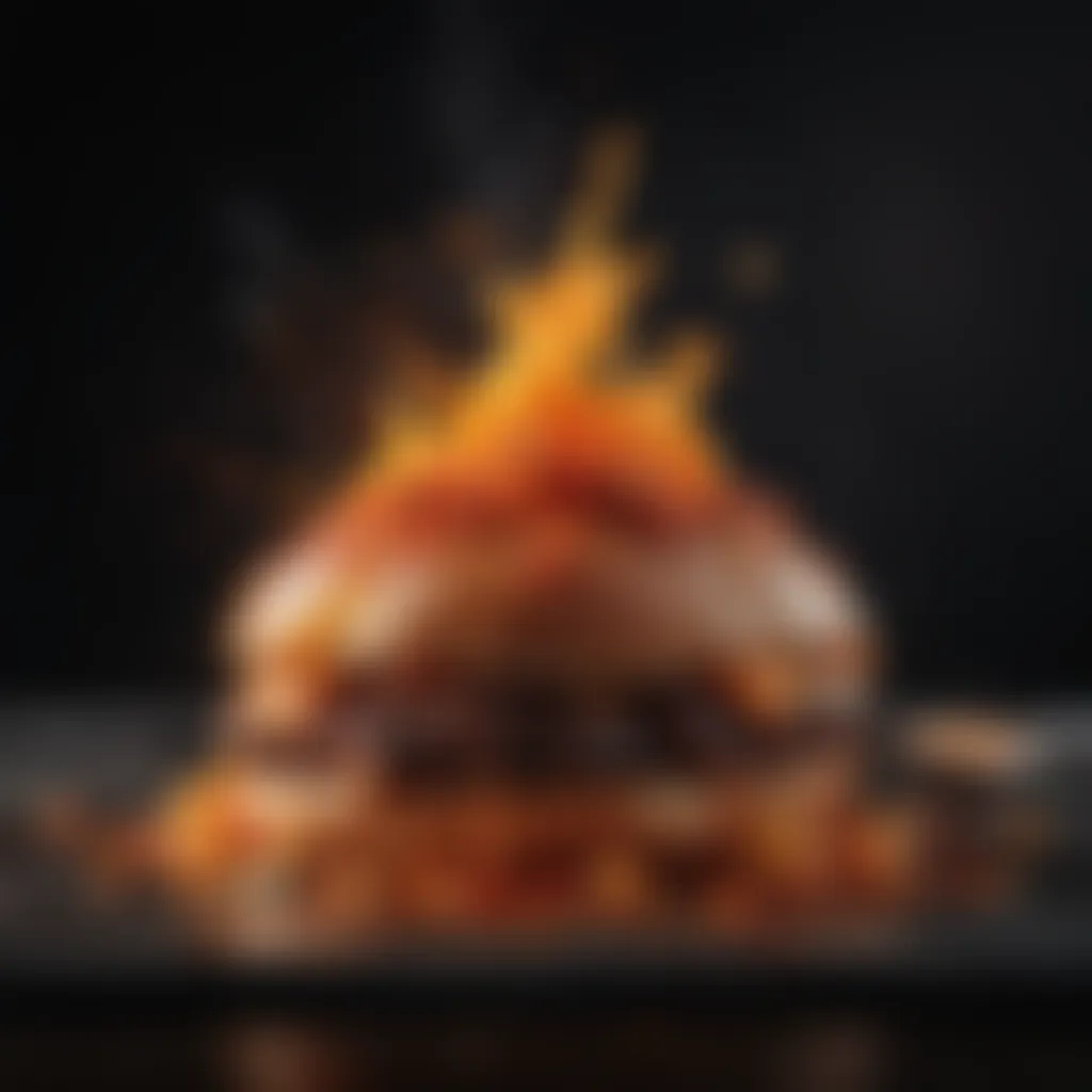 Fiery Culinary Brilliance Flame-kissed culinary masterpiece