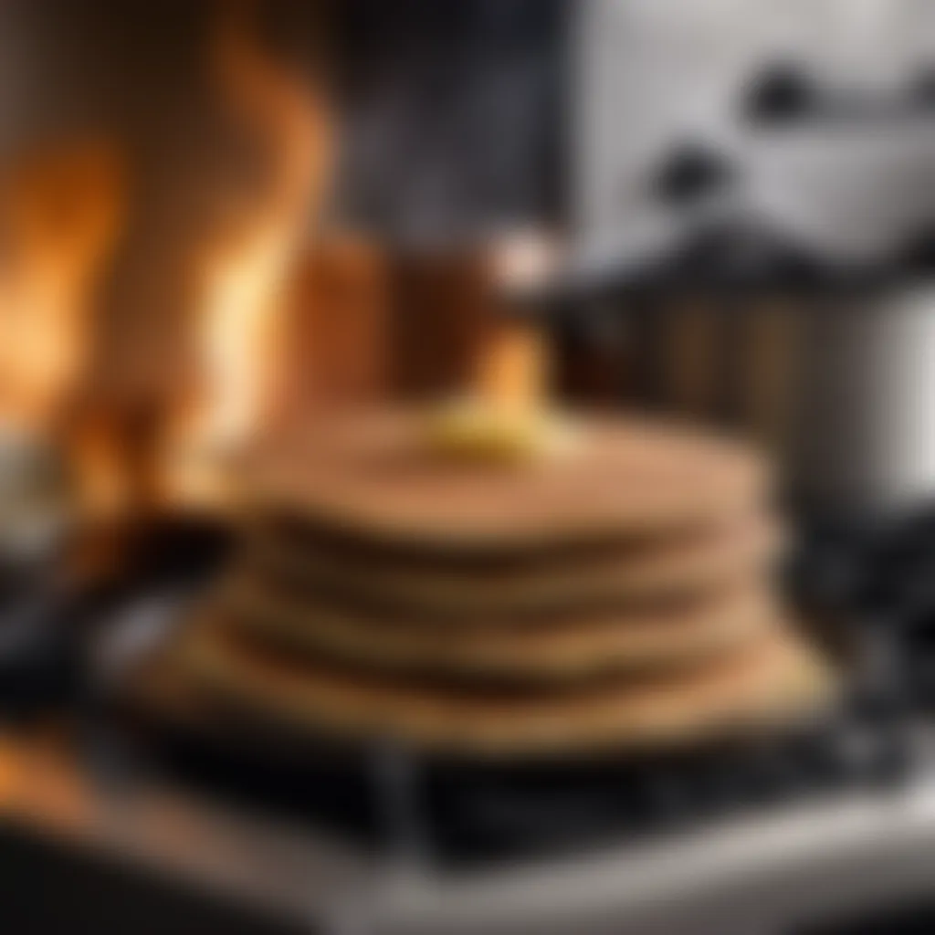 Cooking Flapjacks on a Stovetop Cooking flapjacks on a stovetop