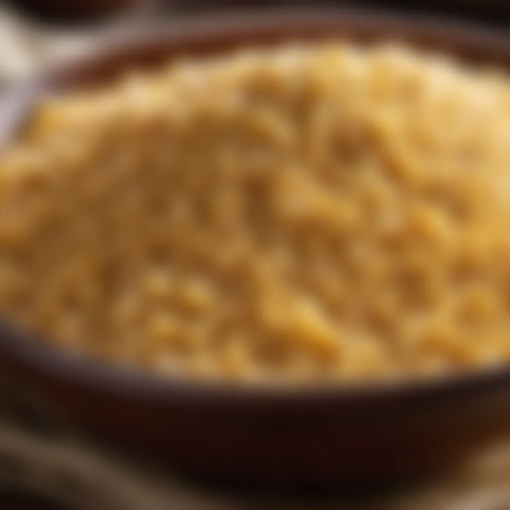 Close-up of cooked giant couscous