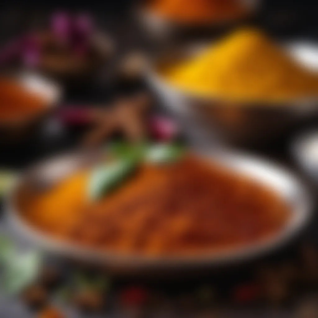 Indian spices in traditional kitchen setting