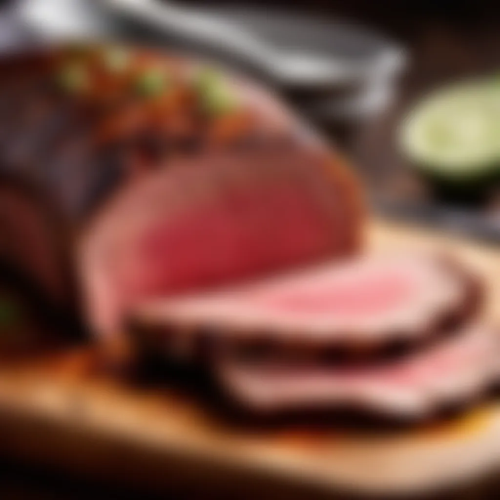 Sliced tri-tip roast showcasing its juicy and flavorful interior