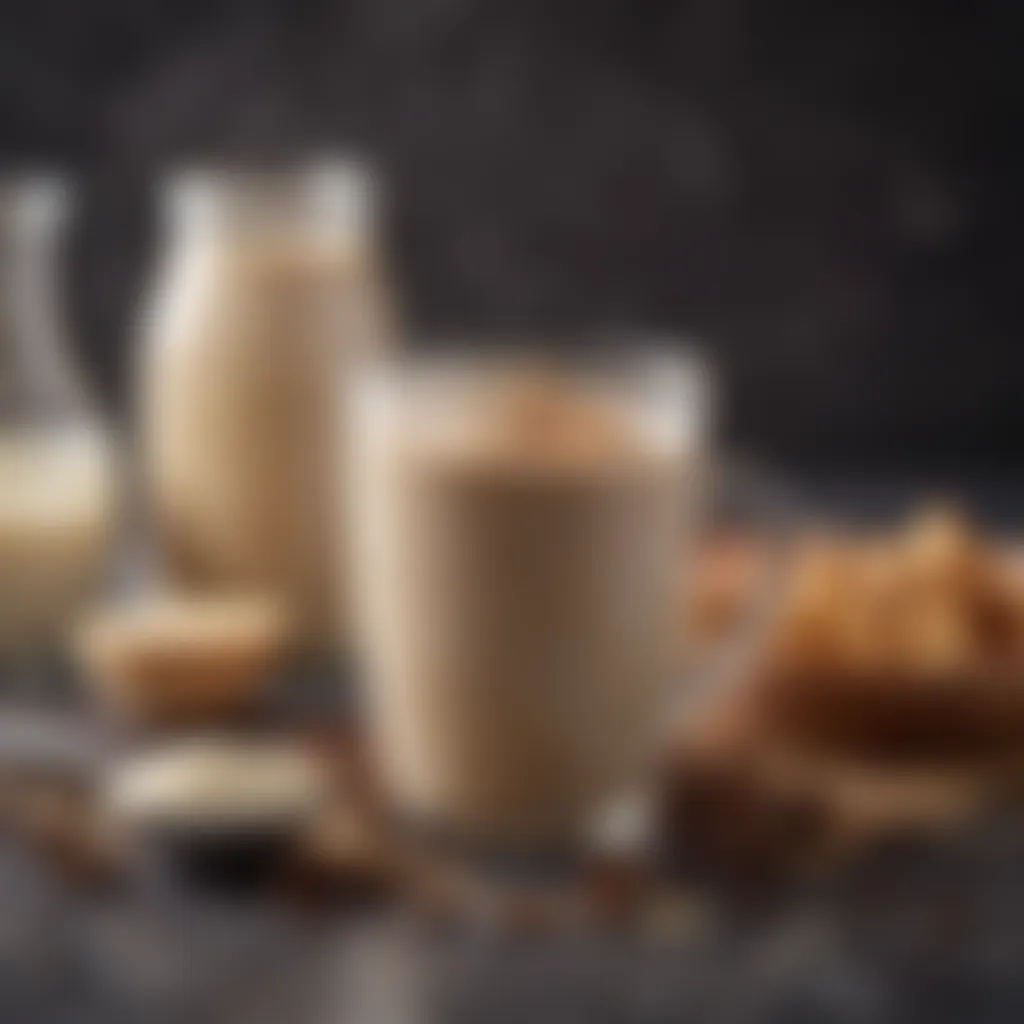 A selection of dairy-free ingredients for coffee creamer