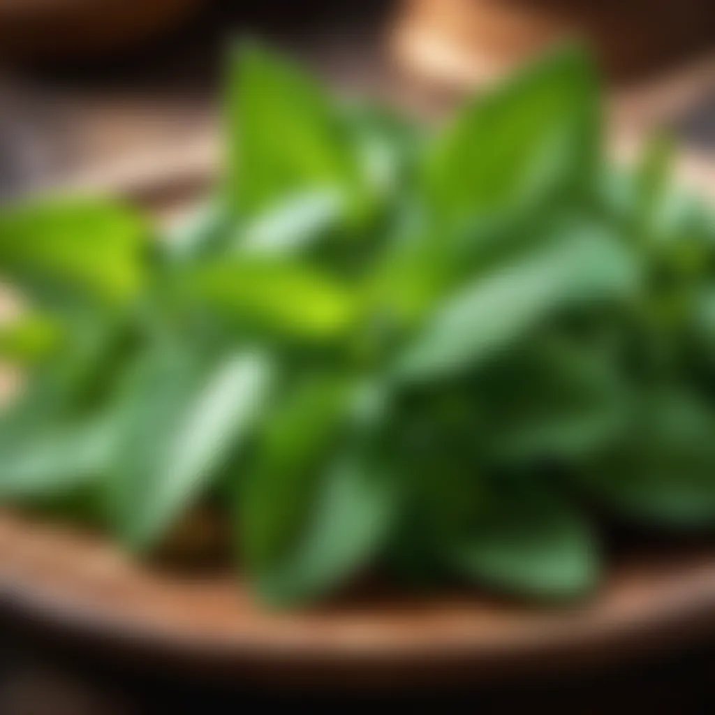 Artistic depiction of fresh mint leaves