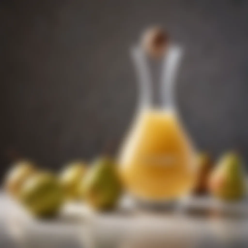 Freshly Squeezed Pear Juice in Stylish Glass Decanter